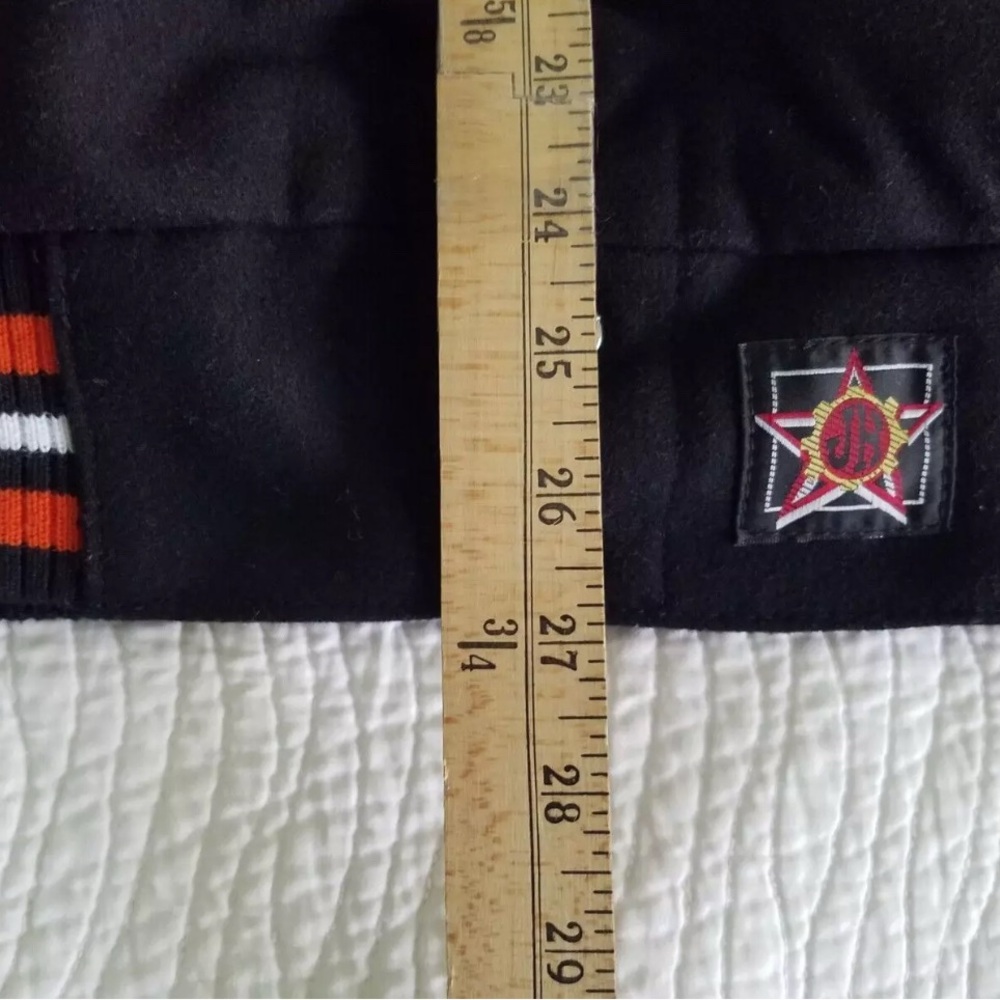 Black Bomber Jacket with Ribbed Collar and Cuffs - Picture 8 of 14